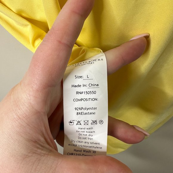 Mistress Rocks 'DANGER ZONE' Sherbet Lemon Mini Dress Women's Large NEW - Picture 5 of 9